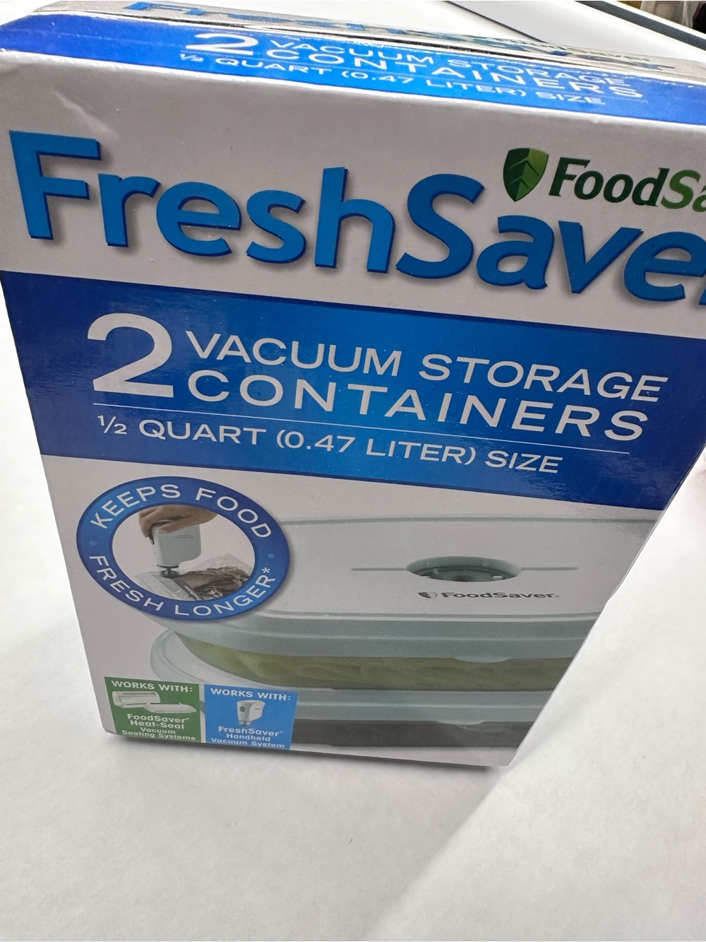 FreshSaver Vacuum Storage Containers - White (2 Pack)